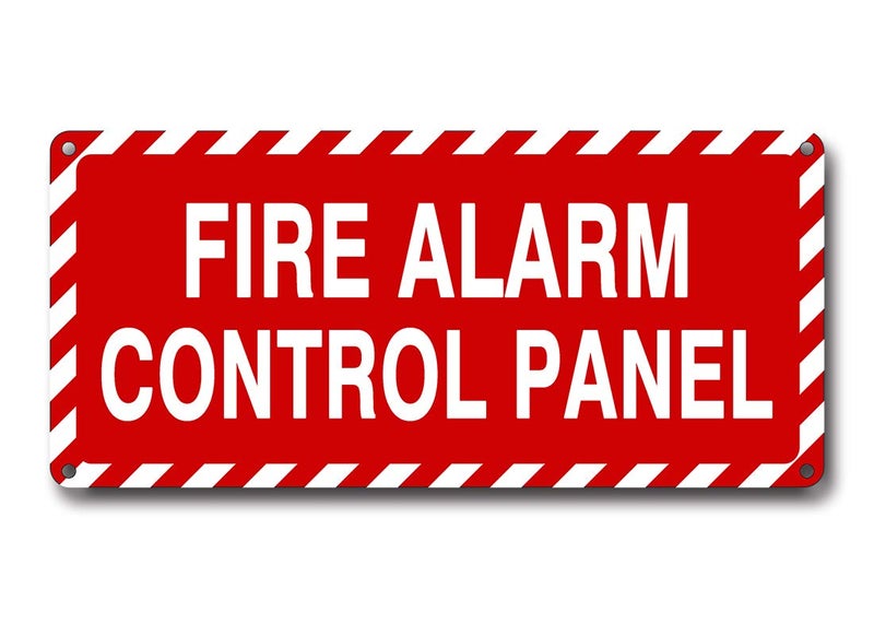 ICObuty Fire Alarm Control Panel Sign 4.5 x 10 Inch 40 Mil Thick Aluminum Reflective Sign UV Protected Water Proof - Image 1